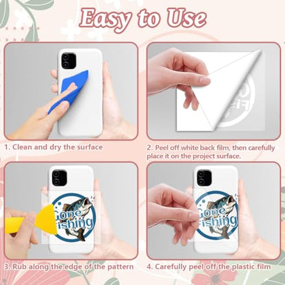 Peacoblue 18 Sheets Rub on Transfers for Crafts, Fishing 3.6"x3.9" UV DTF Cup Wraps Waterproof Rub on Cold Transfers Stickers for Wood Glass Metal Cup Tumblers Mirrors Mugs Home Decor - style: Fishing