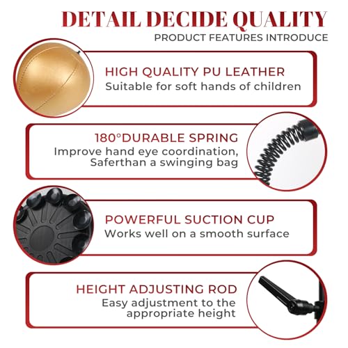 INNOLIFE Reflex Ball Speed Bag Free Standing Boxing Bag with Strong Spring | Adjustable Height Punching Bag for Relief Stress and Home Fitness