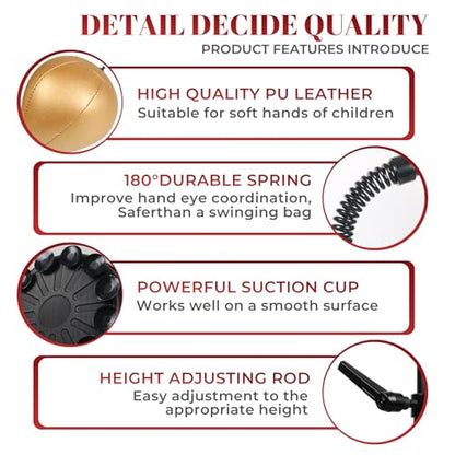INNOLIFE Reflex Ball Speed Bag Free Standing Boxing Bag with Strong Spring | Adjustable Height Punching Bag for Relief Stress and Home Fitness