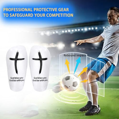 TOMIYO Soccer Shin Guards with Socks Kids 10-12 Calf Protective Equipment - color: White, size: Medium