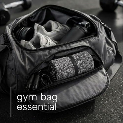 S&T INC. Microfiber Gym Towels, 6 Pack, 16" x 27" - color: Heathered Black