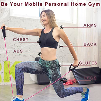 Resistance Bands with Handles, Exercise Bands with Handles, Door Anchor - color: green-30lbs