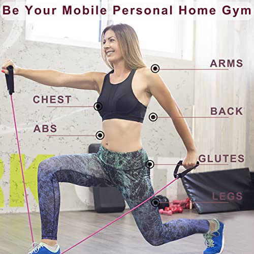 Resistance Bands with Handles, Exercise Bands with Handles, Door Anchor - color: red-20lbs