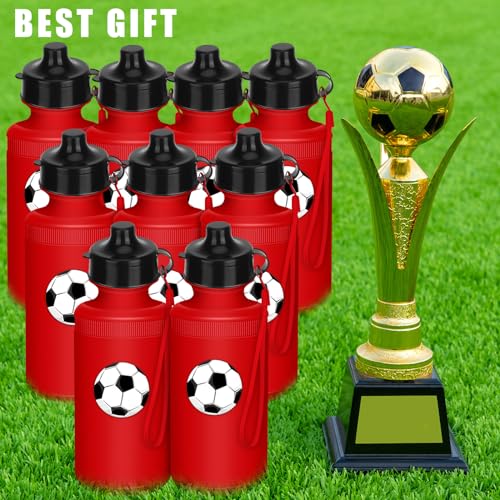Zubebe 36 Pcs Sports Water Bottles Squeeze Bulk 21 oz | Reusable Plastic Water Bottles with Carry Strap, Back to School Supplies Summer Team Gifts for Students Travel Hiking Cycling - color: Red