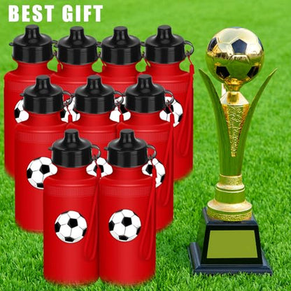 Zubebe 36 Pcs Sports Water Bottles Squeeze Bulk 21 oz | Reusable Plastic Water Bottles with Carry Strap, Back to School Supplies Summer Team Gifts for Students Travel Hiking Cycling - color: Red