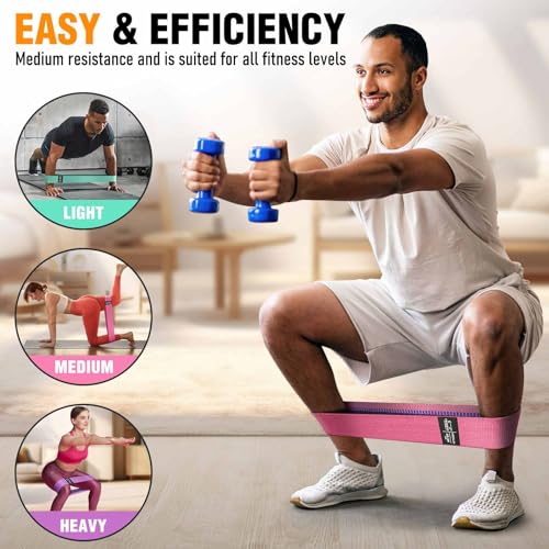 Fabric Resistance Bands for Working Out - color: Pink