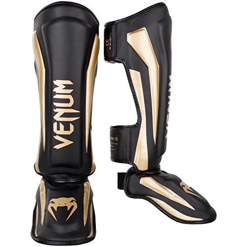 Venum Elite Standup Shin Guards - color: Black/Gold, size: X-Large