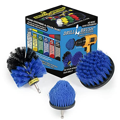 Drill Brush Aquatic Cleaning Brush Set - Fish Tank Accessories - Boat Accessories - Aquarium Scrubbing Kit - Swimming Pool Brushes - Pool Cleaning Household Set - Fish Tank Cleaner - Cleans Boat Seats - color: Blue