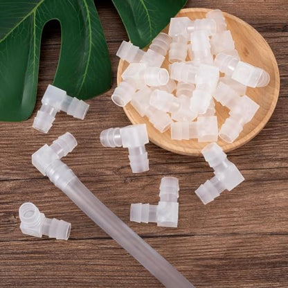 GSHLLO 12 Pcs 3/8 Inch Plastic Hose Barbs 90 Degree Hose Barb Elbow L Tube Connector 2 Way Equal Adapter Barbed Joint Adapter Right Angle Tube Fitting for Boat Aquarium