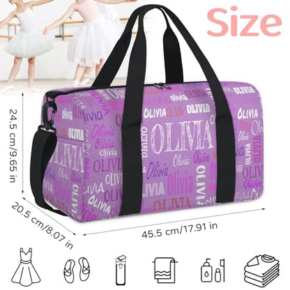 Personalized Sport Dance Bag Custom Orchid Purple Color Duffle Gym Bag - color: Lavender