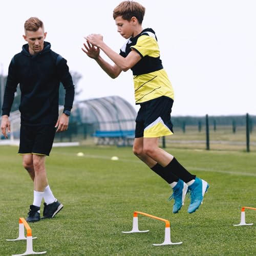 Meister ZoomFlex Agility Hurdles w/Carry Bag - Flex-Safe Modular Speed Training - color: Safety Orange
