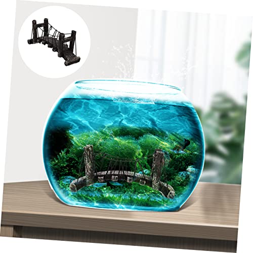 POPETPOP Fish Tank Bridge Decor Aquarium Bridge Lifelike Design for Underwater Landscape Easy to Safe for Fish for Climbing Pet Box Decoration