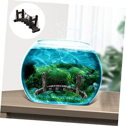 POPETPOP Fish Tank Bridge Decor Aquarium Bridge Lifelike Design for Underwater Landscape Easy to Safe for Fish for Climbing Pet Box Decoration