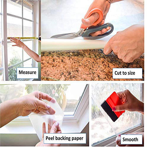 d-c-fix 346-0012 Self-Adhesive Privacy Glass Window Film, Snow, 17" x 78" Roll