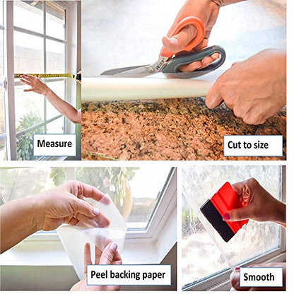 d-c-fix 346-0012 Self-Adhesive Privacy Glass Window Film, Snow, 17" x 78" Roll