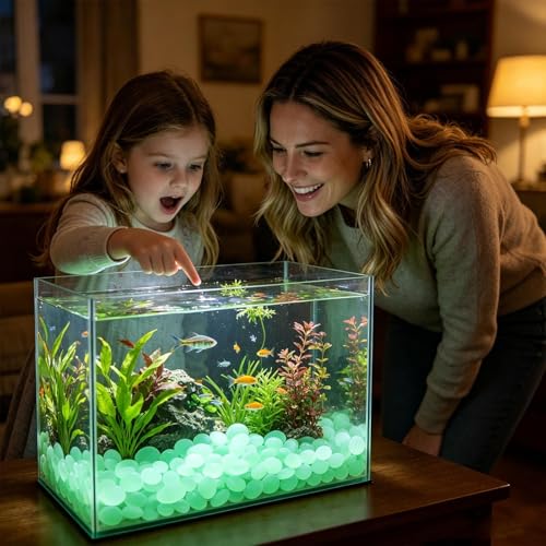 Garden Glow Rocks - Vibrant Night Light Landscape Stones, Weather-Resistant Aquarium Gravel Set, Decorative Walkway Lighting, Rigid Polymer Accessory Case Frame | for Courtyard Flower Bed
