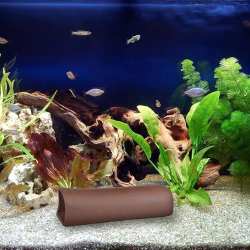 Aquarium Ceramic Shrimp Habitat Tube Fish Tank Tunnel Breeding Cave Shelter Ornament for Freshwater Tanks