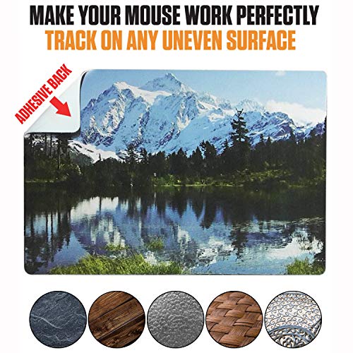 Mouse Pad Adhesive Bottom - Sticks to Any Surface - Portable - Webcam Covers and Screen Cleaner Included (5 Pack - TOP Picks) - color: 5 PACK - TOP PICKS