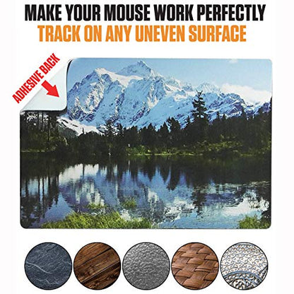 Mouse Pad Adhesive Bottom - Sticks to Any Surface - Portable - Webcam Covers and Screen Cleaner Included (5 Pack - TOP Picks) - color: 5 PACK - TOP PICKS