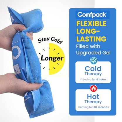 Soft Ice Packs for Injuries Reusable, Double Side Hot Cold Therapy | Gel Ice Packs for Injuries, Headaches, Muscle Pain Relief, Long-Lasting Ice Pack for Knee, Shoulder, Ankle, Leg, Neck - size: 11.2×14.7 Inch