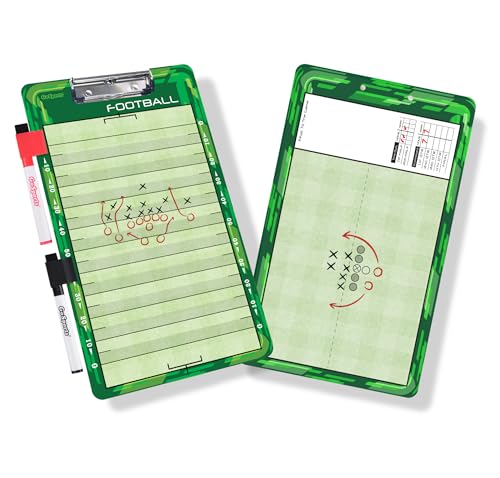 GoSports Premium Dry Erase Coaches Clipboards – Basketball, Baseball, Football, Soccer, Hockey, Volleyball, Lacrosse - color: Football