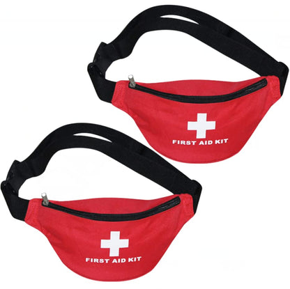 First Aid Empty Kit,Compact and Lightweight Waterproof First Aid Bag Empty with Zippered for Emergency at Home, Office, Car, Outdoors, Boat, Camping, Hiking(Bag Only) (2 Pack Fanny Pack) - size: 11 x 5.5 x 3.5 inch