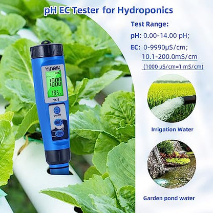 pH Salt Meter 5 in 1 pH TDS EC Salinity Tester for Pool Spa Aquarium Hydroponic Saltwater Digital pH and PPM Tester for Household Drinking Water Hot Tub Home Brewing Fish Tank… - color: 5 IN 1 Blue Color