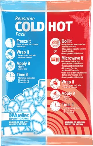 MUELLER Sports Medicine Reusable Cold & Hot Pack, Ice_Pack for Injuries and Pain Relief, Blue (Pack of 12) - size: 10.4"x5" Non-Beaded (Pack of 12)