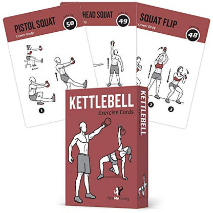 Kettlebell Workout Cards, Instructional Fitness Deck for Women & Men, Beginner Fitness Guide to Training Exercises at Home or Gym - style: Kettlebell