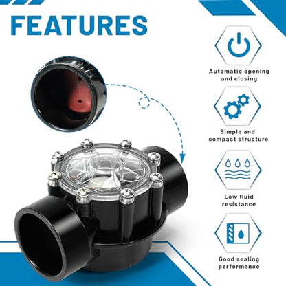 7305 Check Valve Replacement for Jandy 2 Inch to 2-1/2-Inch Check Valve pvc 180-Degree Compatible with Pool and Spa