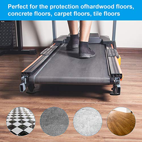 4Pcs Treadmill Mats, Coolrunner High Density Equipment Pads Noise Reduction