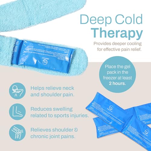 Ice Pack for Neck and Shoulders, Neck Ice Pack Wrap with 2 Reusable Packs - style: Neck Ice Wrap