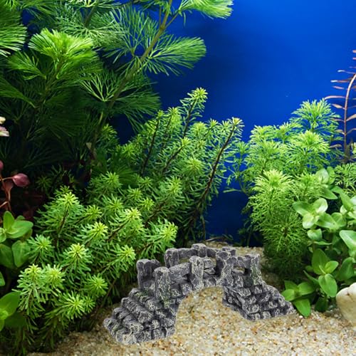 Resin Fish Tank Arch Bridge Aquarium Decor Small Miniature Landscaping Ornament for Aquatic Pets and Turtle Basking Platform
