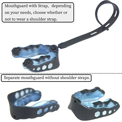 Football Mouthguard,4 Pack Braces Mouthguards with Strap Fit Youth, Sports Mouth Guard Youth and Adults Mouth Guard for Football, Boxing, Taekwondo, Sanda, Basketball, Lacrosse, Rugby Matches (Large)
