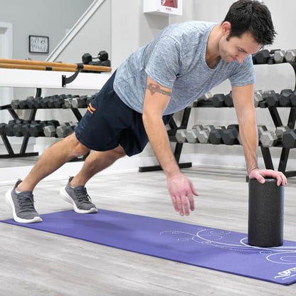 OPTP AXIS Firm Density Foam Roller – Round, Black, 12"L X 6" | High density firm foam roller for physical therapy, yoga, Pilates, fitness exercise & sports training, Heat-molded EPP foam - color: Black - 12" X 6" Round