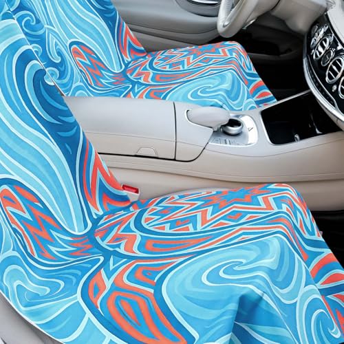 Hahafelt 2 Pack Car Seat Towel Cover with Storage Bag, Colorful Sea Turtle - style: Colorful Sea Turtle