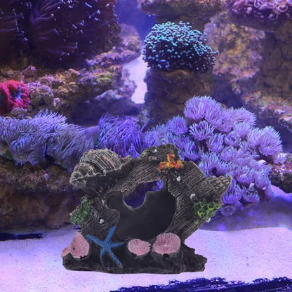 Resin Broken Bucket Fish Tank Ornament Aquarium Hideout Cave Vivid Shrimp Shelter Barrel Sculpture for Freshwater Aquariums