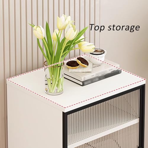 Robot Vacuum Cleaner Storage Rack,Robot Vacuum Storage Cabinet with Glass Door, Mobile Sweeping Robot Rack, Hidden Organizer for Floor Cleaning, Stylish Aquarium Stand for Living Room (Black