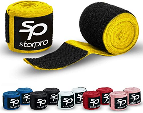 Starpro Boxing Hand Wraps – Mexican Style Wrist Wraps with Thumb Loop – Elastic Hand Wraps for Boxing Kickboxing MMA for Men & Women