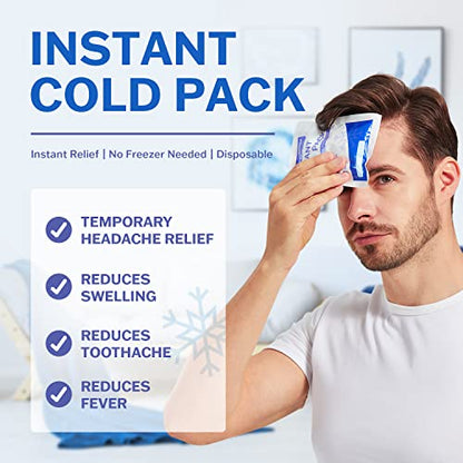 50 Pack Instant Ice Packs for Injuries, Disposable Instant Cold Pack - style: 50 Pack