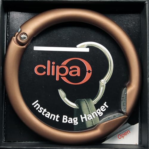 Clipa Bag Hangers The Ring that Opens into a Hook, Closes Automatically - color: Matte Bronze