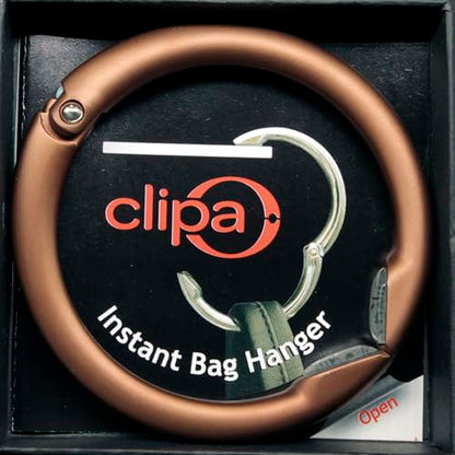 Clipa Bag Hangers The Ring that Opens into a Hook, Closes Automatically - color: Matte Bronze