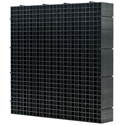 LINLAN 8 Pieces 11.8x11.8in (30X30cm) Aquarium Grid Plastic, Fish Tank Divider, Egg Crate for DIY Filtration and Bottom Protection in Aquascaping (Black-No Accessories) - color: Black, size: L