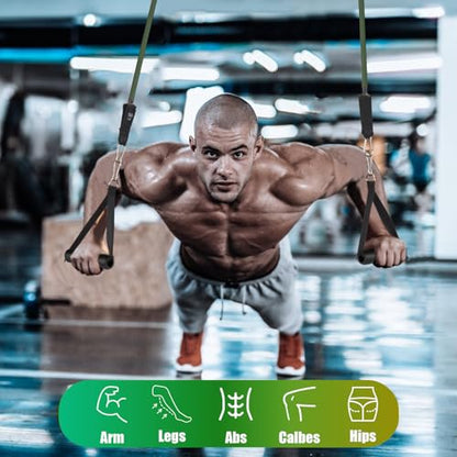 WIKDAY Resistance Bands with Handles for Exercise,beginners - color: 150LBS GREEN