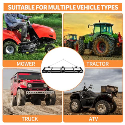 Drag Harrow Driveway Grader, 6FT Driveway Drag for Gravel Power Rake, Tow Behind Lawn Rake for ATV, UTV, Tractor, Mower, Yard Lawn Leveling Tool for Gravel, Sand, Soil and Hay