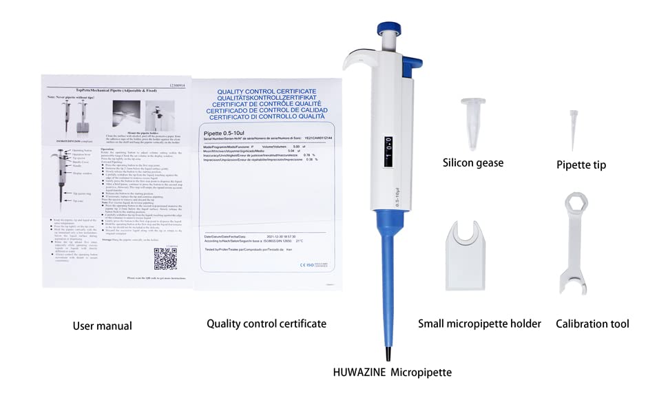 Micropipette kit, 0.5-10ul 10-100ul 100-1000ul, Adjustable Single Channel Pipette, 3 Pieces, Pipette Stand, 3 Racks of sterile Pipette Tips (SC Pipettors-3pcs-Set A) - style: Kit of Pipettors and tip 0.5ul-1000ul