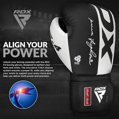 RDX Boxing Gloves, Maya Hide Leather Training Gloves for Muay Thai, Kickboxing, Sparring, Punch Bag, Punching Bag, Kickboxing Gloves, Martial Arts Training, Home Gym, Men, Women, 8 10 12 14 16 oz - color: WHITE/BLACK, size: 14OZ