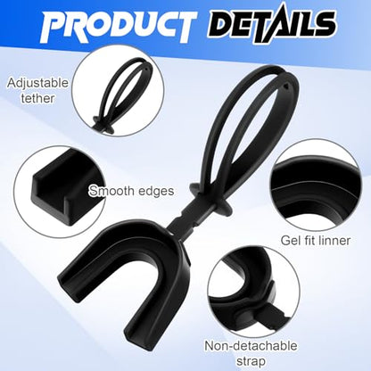Copkim 50 Pcs Strapped Mouth Guard Bulk Not Boil - color: Black, size: Youth