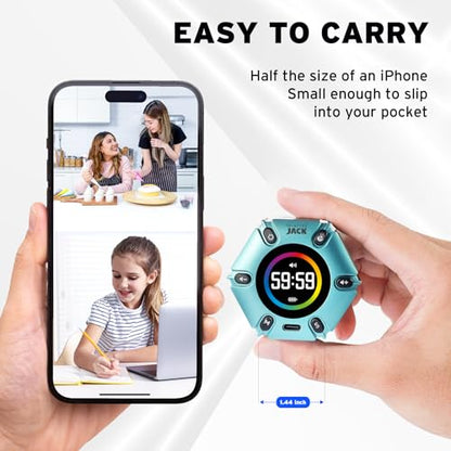 Smart FILP Pomodoro Timer 3/5/10/25/30/60min Preset, Silent & Sound Alarm | Productivity Cube timer, Visual Timer for Office, ADHD, Study, Work, Magnetic Timer with Flip Custom Countdown - Turquoise - color: Turquoise