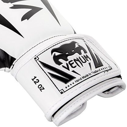Venum Elite Boxing Gloves - color: White/Black, size: 10-Ounce
